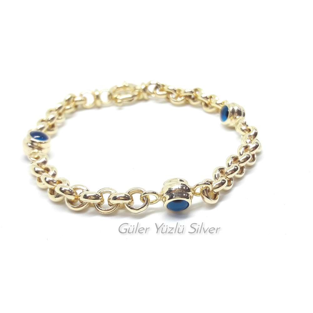 HALLOW CAM GÖZ GÜMÜŞ BİLEKLİK