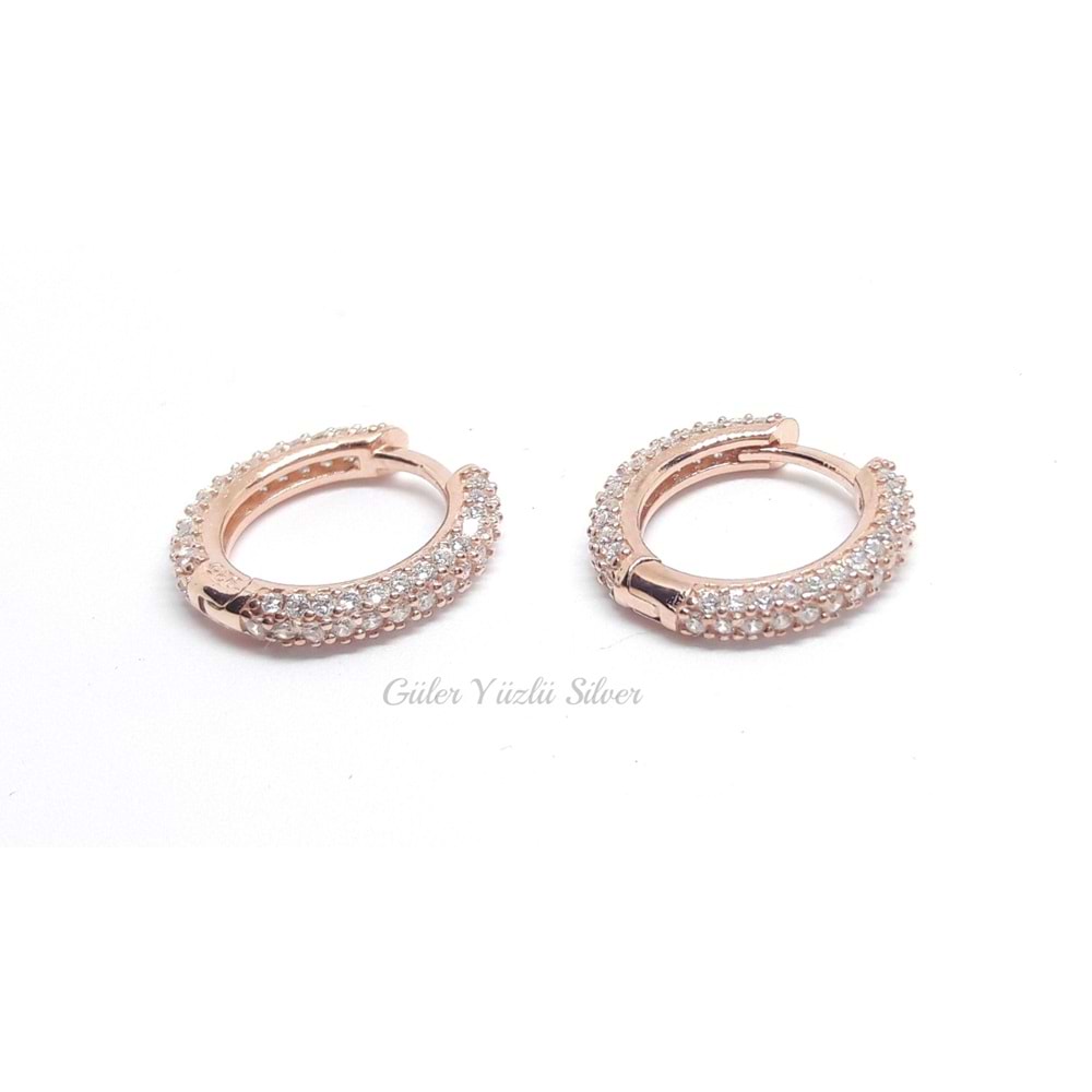 12 MM FULL ZİRKON TAŞ HALKA GÜMÜŞ KÜPE