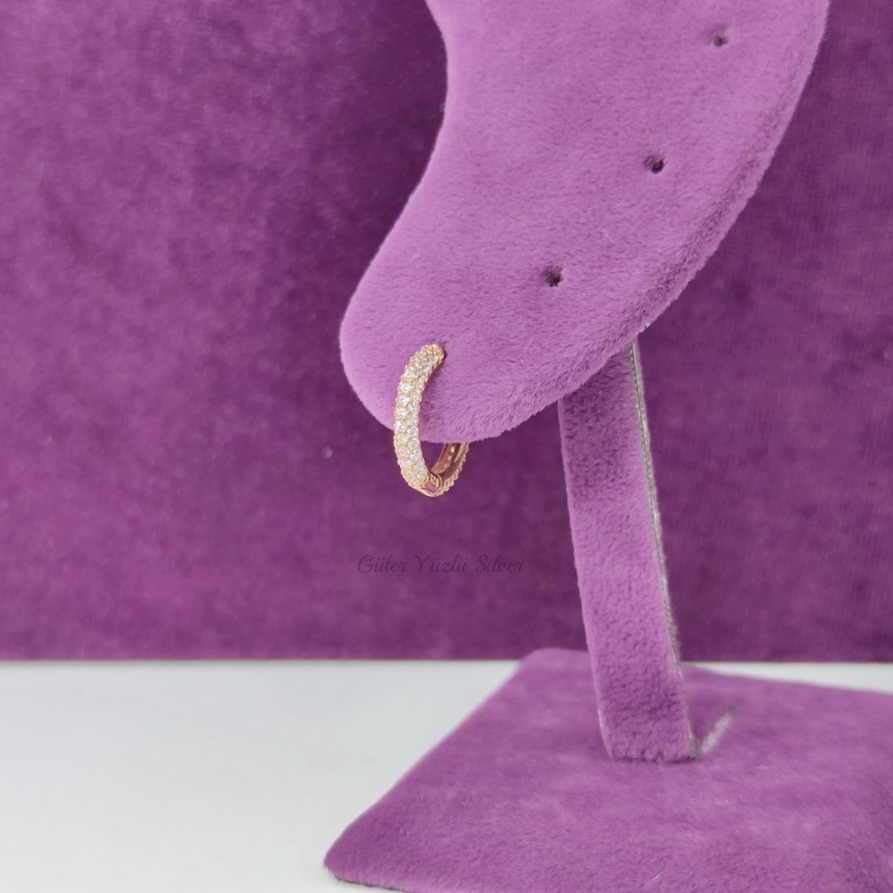 12 MM FULL ZİRKON TAŞ HALKA GÜMÜŞ KÜPE