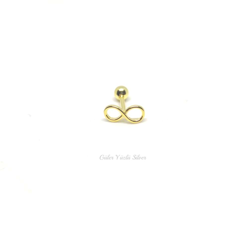 İTHAL SONSUZLUK GÜMÜŞ TRAGUS PIERCING - ALTIN KAPLAMA (SARI)