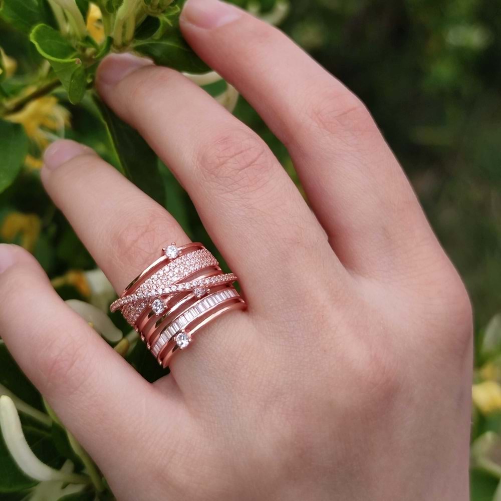 TREND SARMAL GÜMÜŞ YÜZÜK - ROSE BAKIR - 14