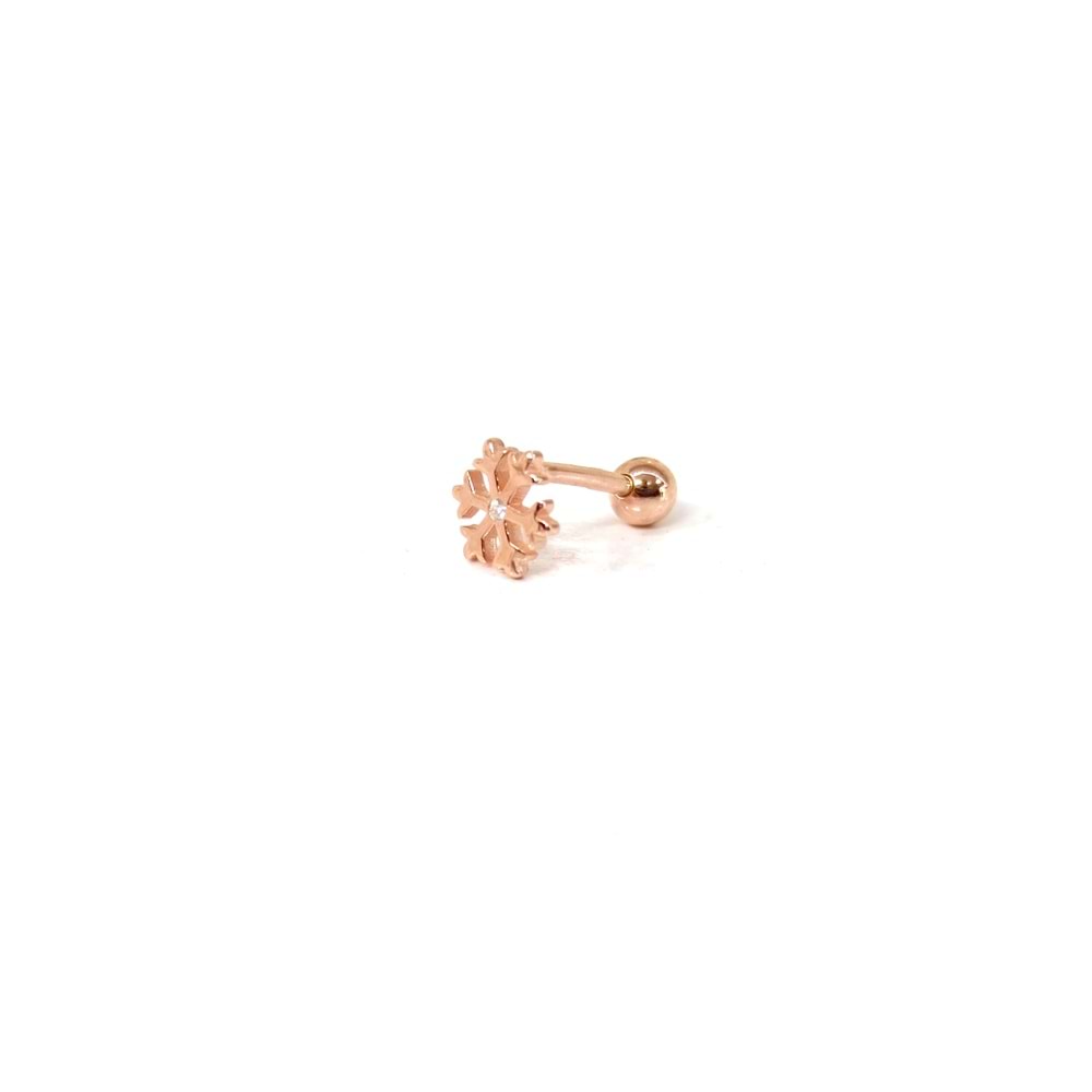 KAR TANESİ GÜMÜŞ TRAGUS PIERCING - ROSE BAKIR