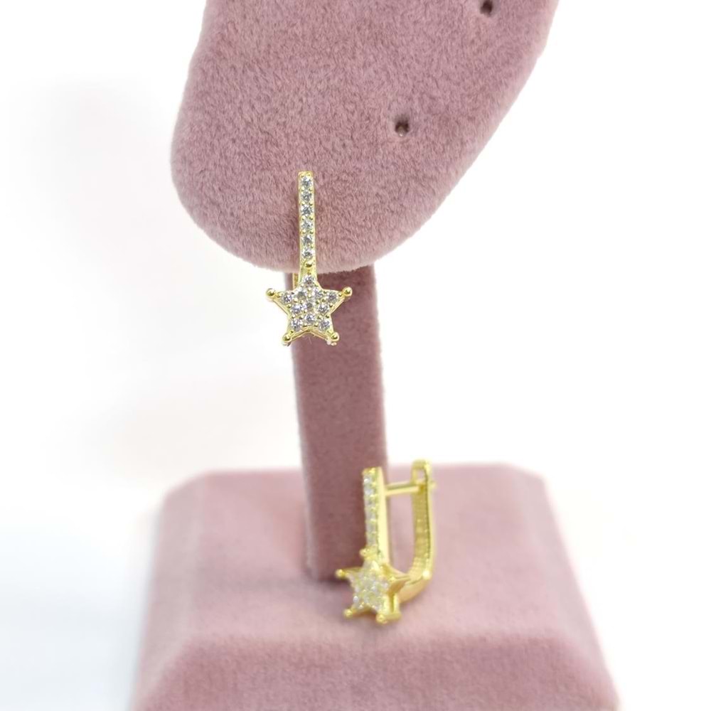 TAŞLI YILDIZ J GÜMÜŞ KÜPE