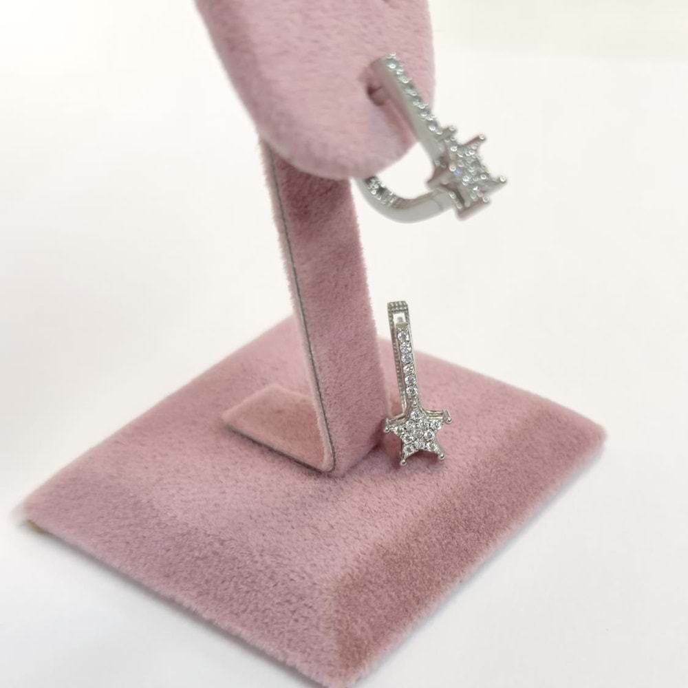 TAŞLI YILDIZ J GÜMÜŞ KÜPE