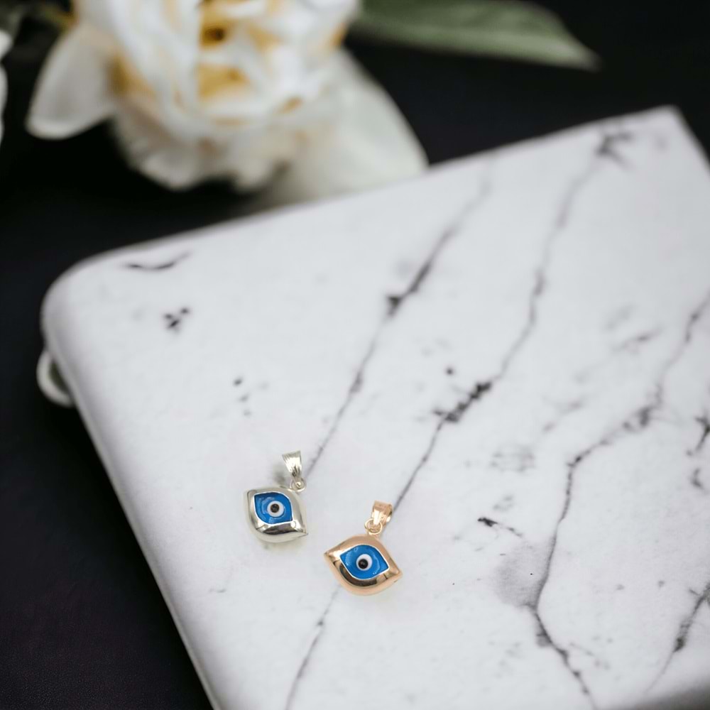 GÖZ NAZAR BONCUK GÜMÜŞ KOLYE UCU - ROSE BAKIR