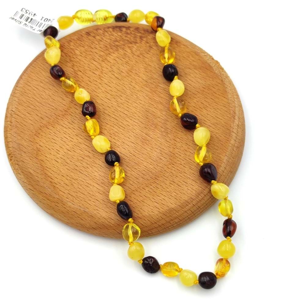 KEHRİBAR DOĞAL TAŞ BEBEK KOLYESİ