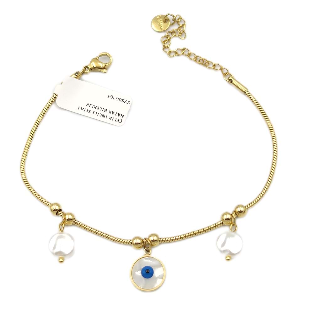 ÇELİK İNCİLİ SEDEF NAZAR BİLEKLİK