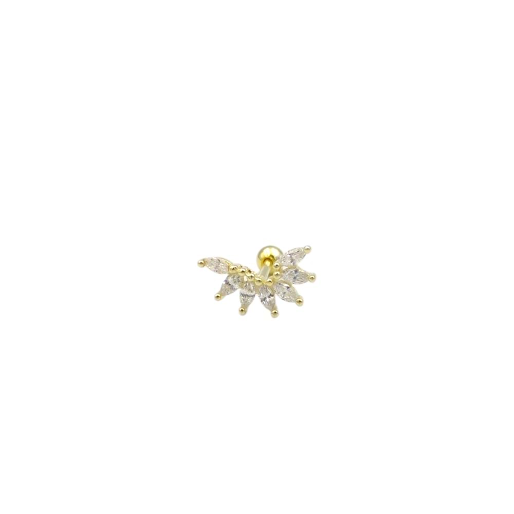 SIRALI MEKİK YEDİ TAŞ GÜMÜŞ TRAGUS PIERCING