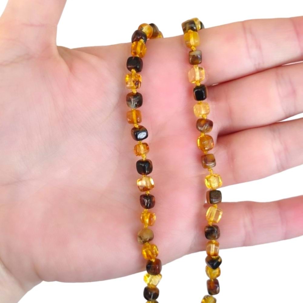 KÜP KEHRİBAR DOĞAL ORJINAL BEBEK KOLYESİ