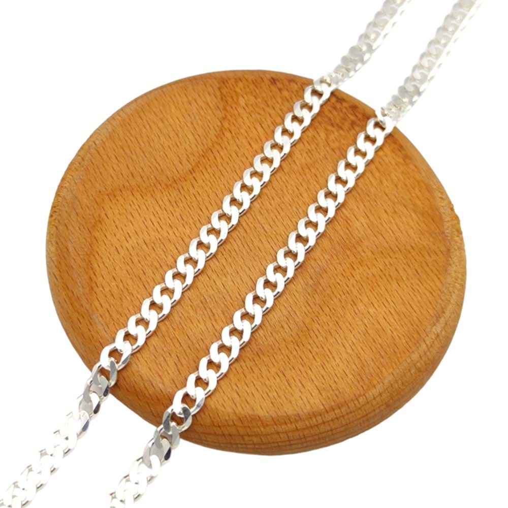 5,80 MM GURMET ERKEK GÜMÜŞ ZİNCİR 60 CM
