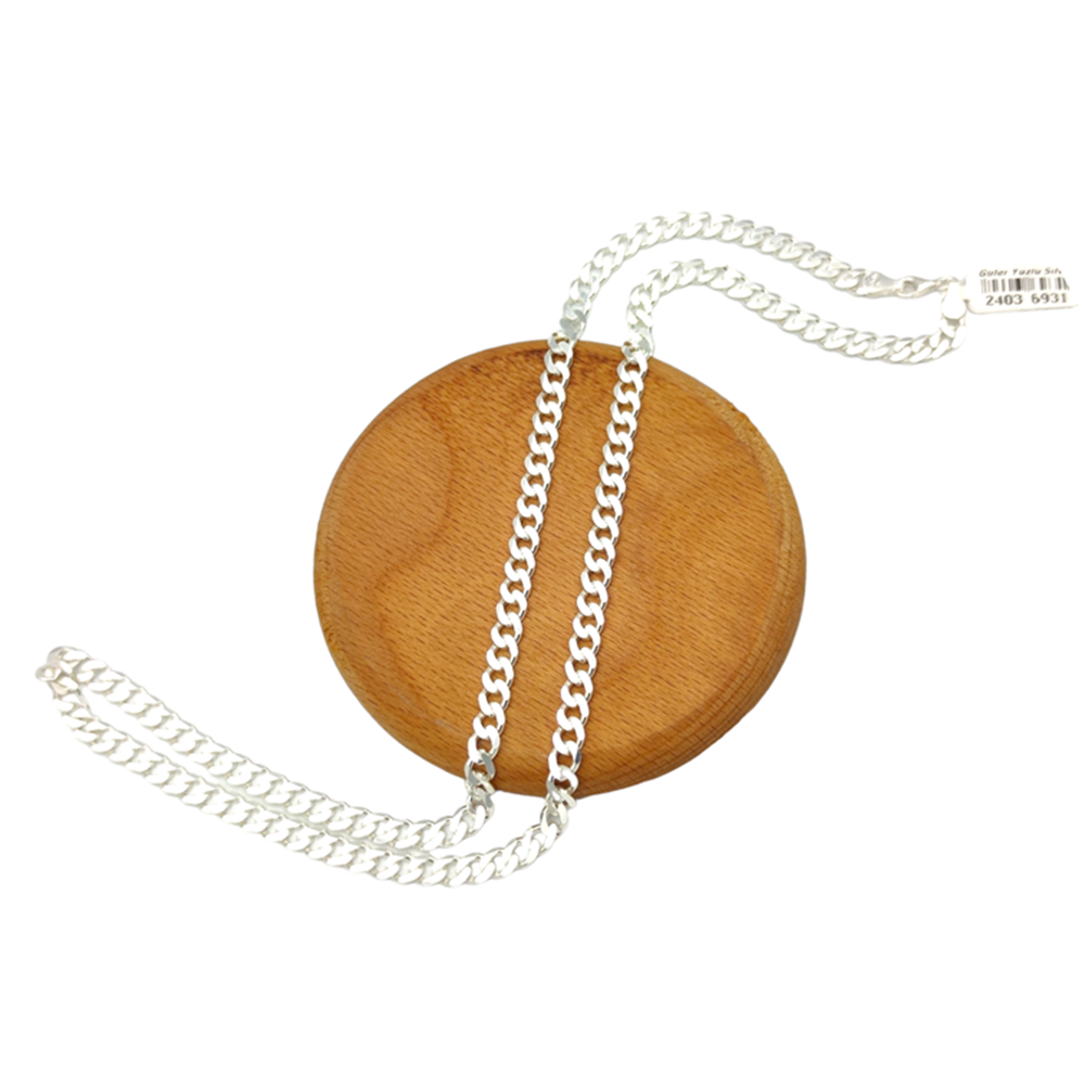 5,80 MM GURMET ERKEK GÜMÜŞ ZİNCİR 60 CM