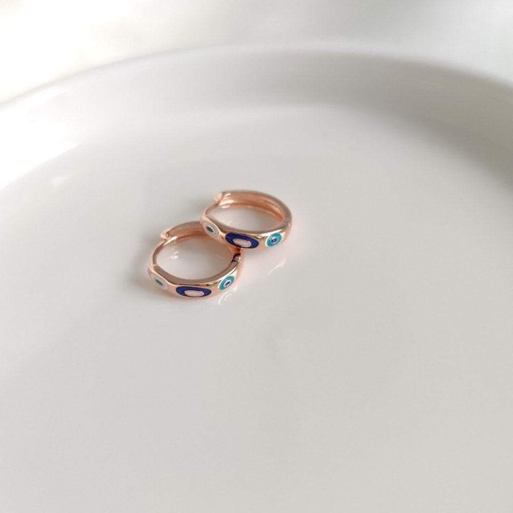 İTHAL 13 MM MİNELİ HALKA GÜMÜŞ KÜPE - ROSE BAKIR