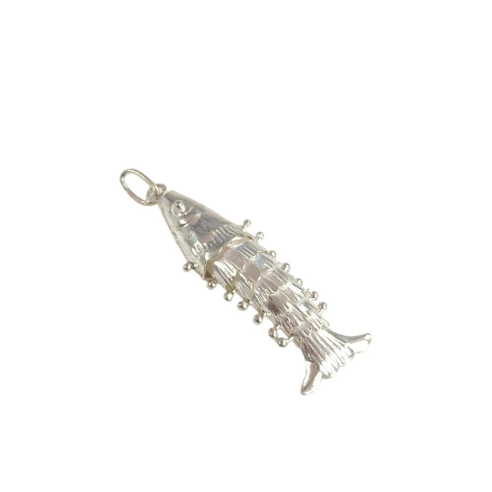 HAREKETLİ SALLANAN BALIK KOLYE UCU 3 CM - BEYAZ