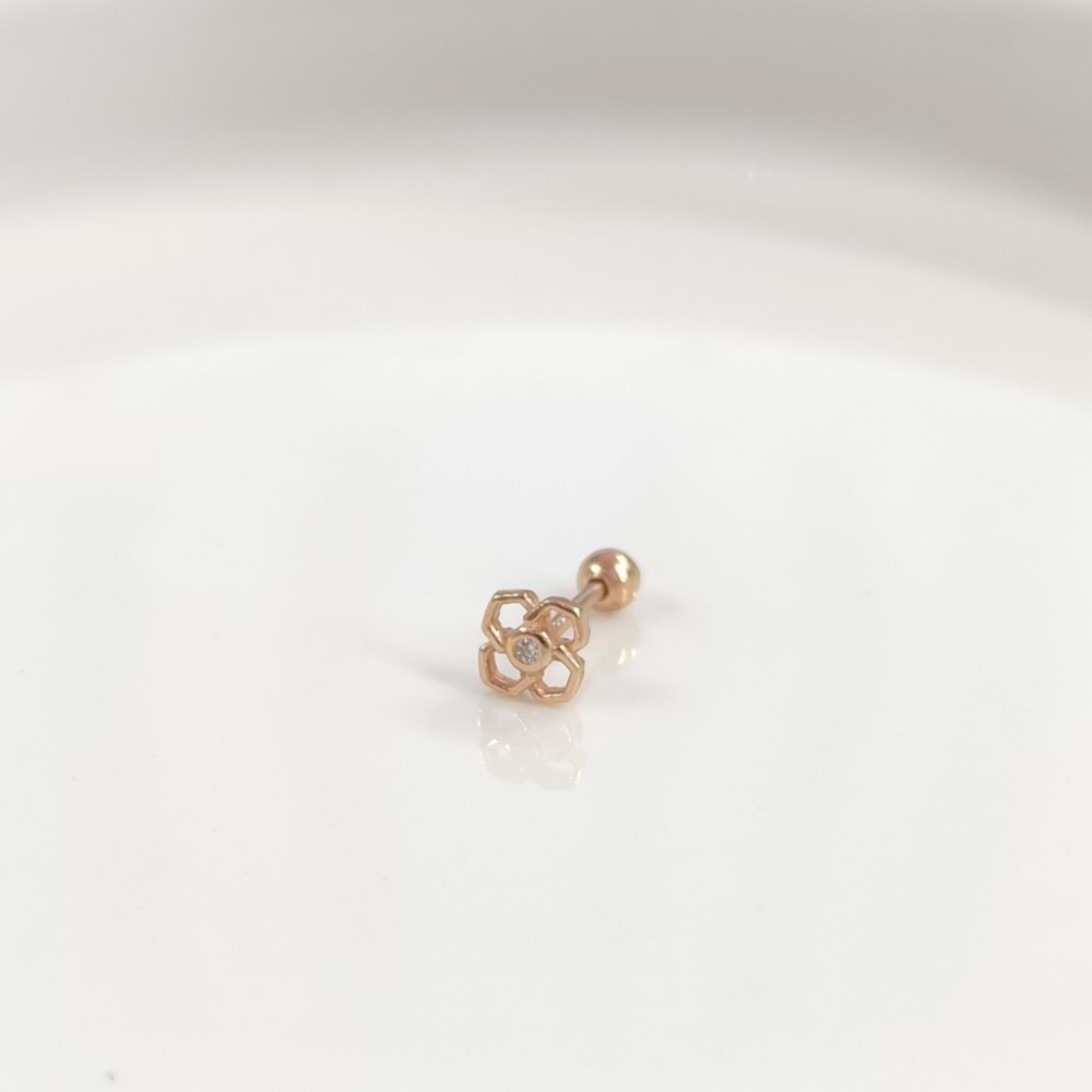 ÇİÇEK GÜMÜŞ TRAGUS PIERCING - ROSE BAKIR