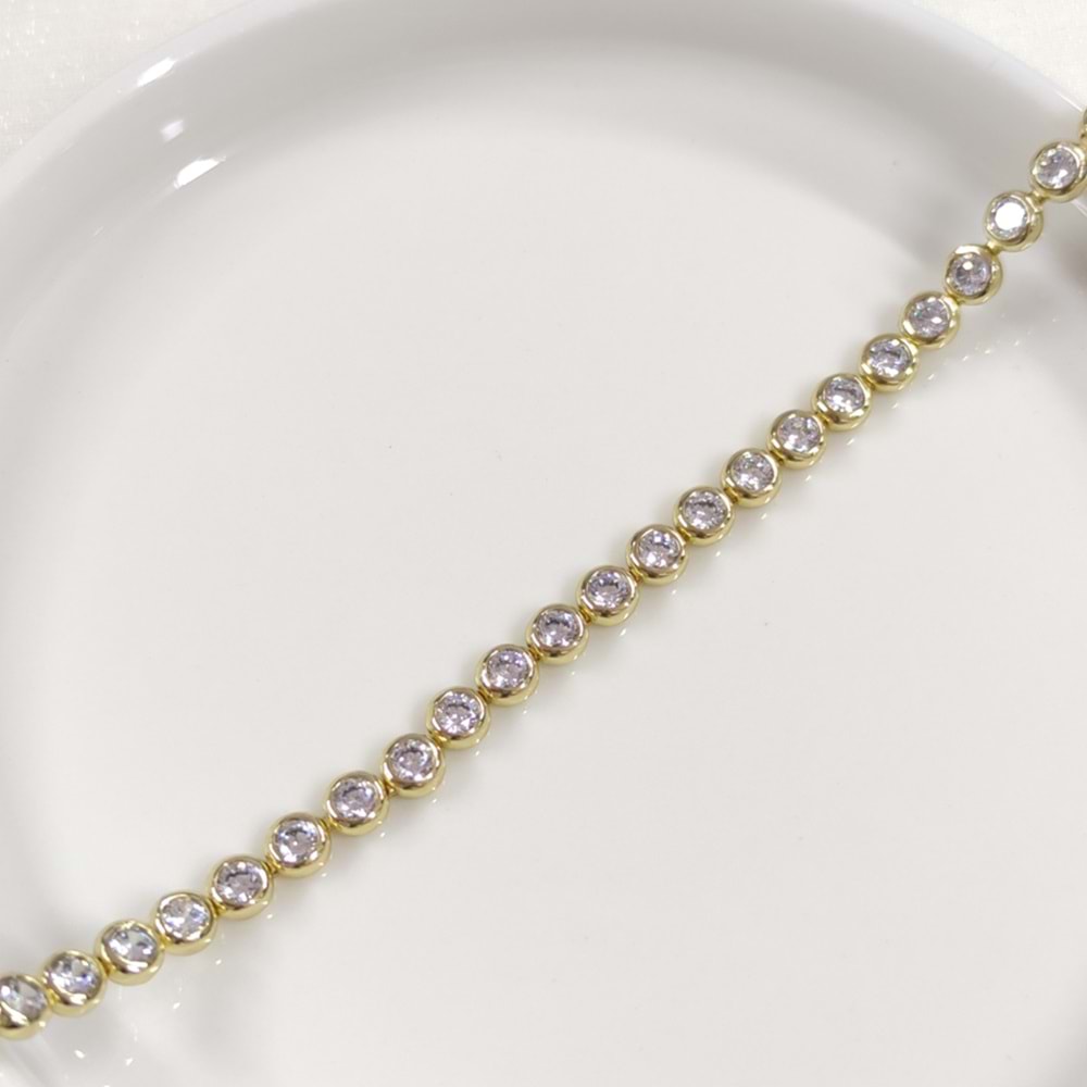 XUPING 5 MM TAŞLI YUVARLAK SU YOLU BİLEKLİK 17+3 CM GOLD