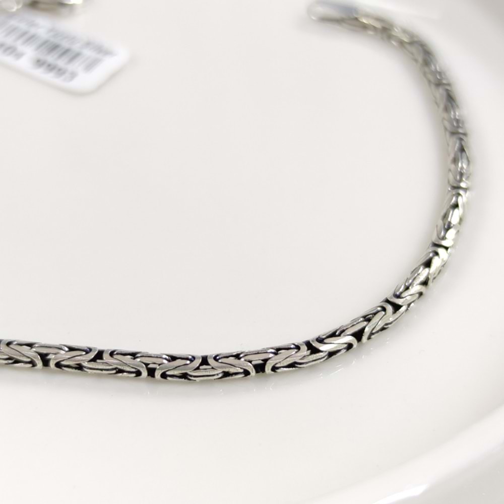 YUVARLAK 2,30 MM KRAL ZİNCİR ERKEK GÜMÜŞ BİLEKLİK 20 CM