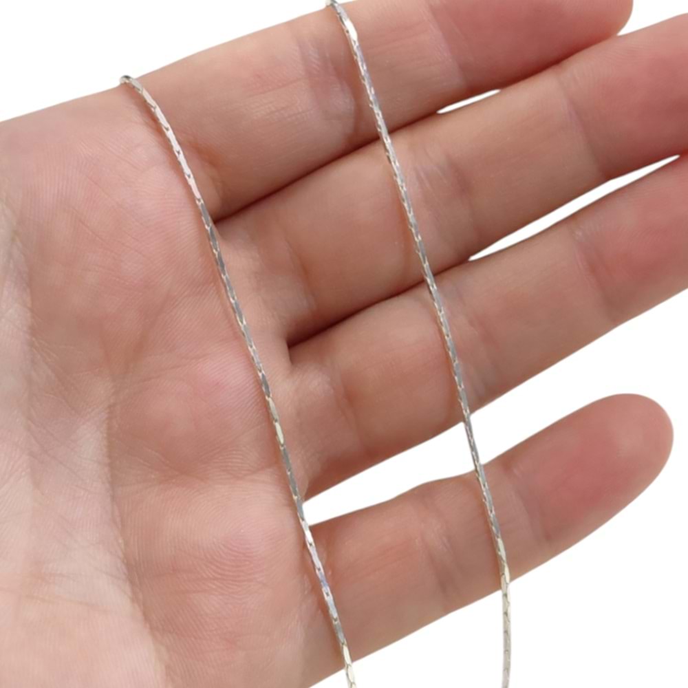 1 MM ITALY YILAN ZİNCİR GÜMÜŞ KOLYE - 55 CM