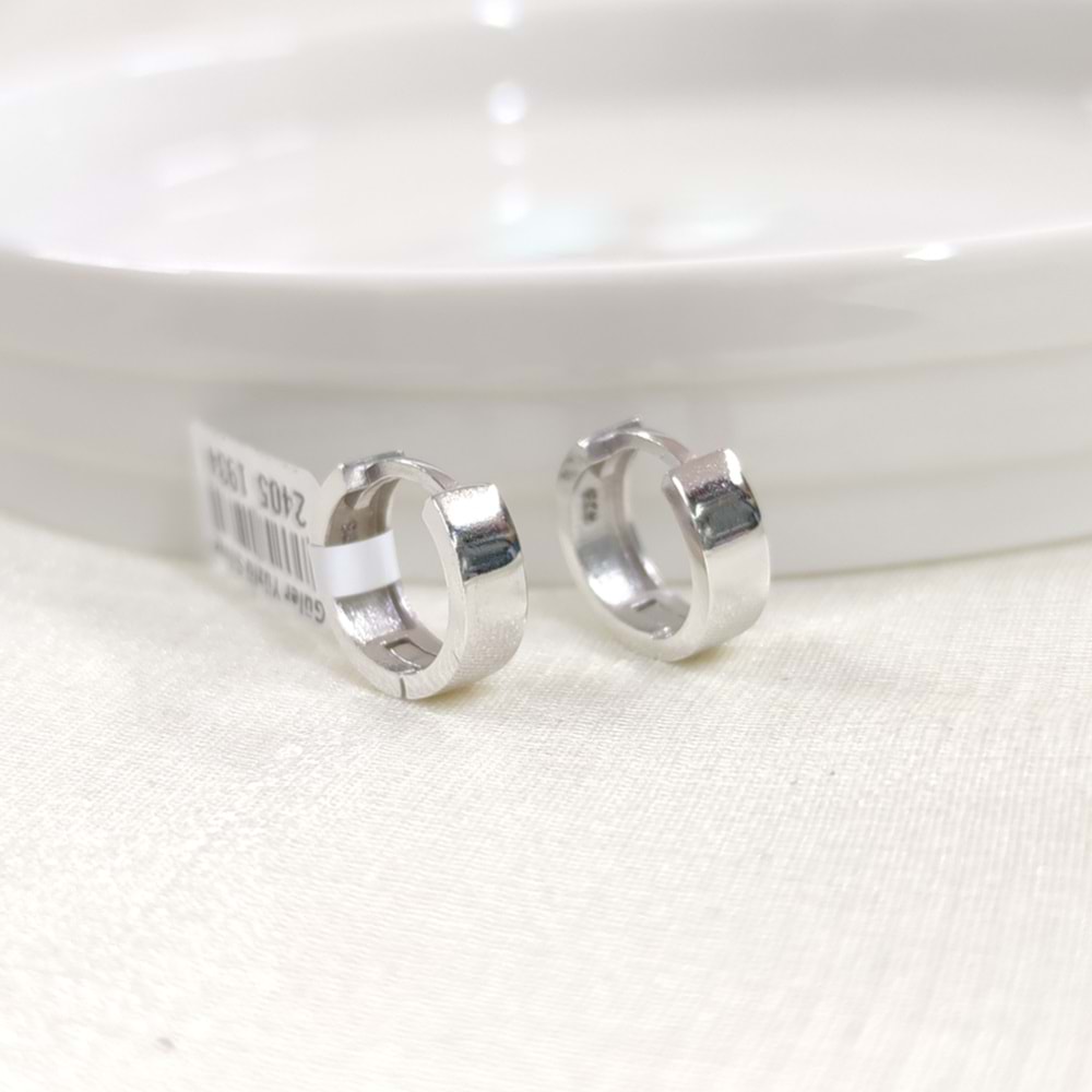 12 MM DÜZ BOMBELİ HALKA GÜMÜŞ KÜPE 5 MM