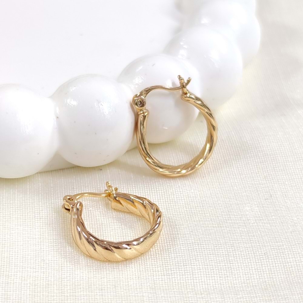 XUPING 14 MM BURGU DESEN HALKA KÜPE - ROSE BAKIR