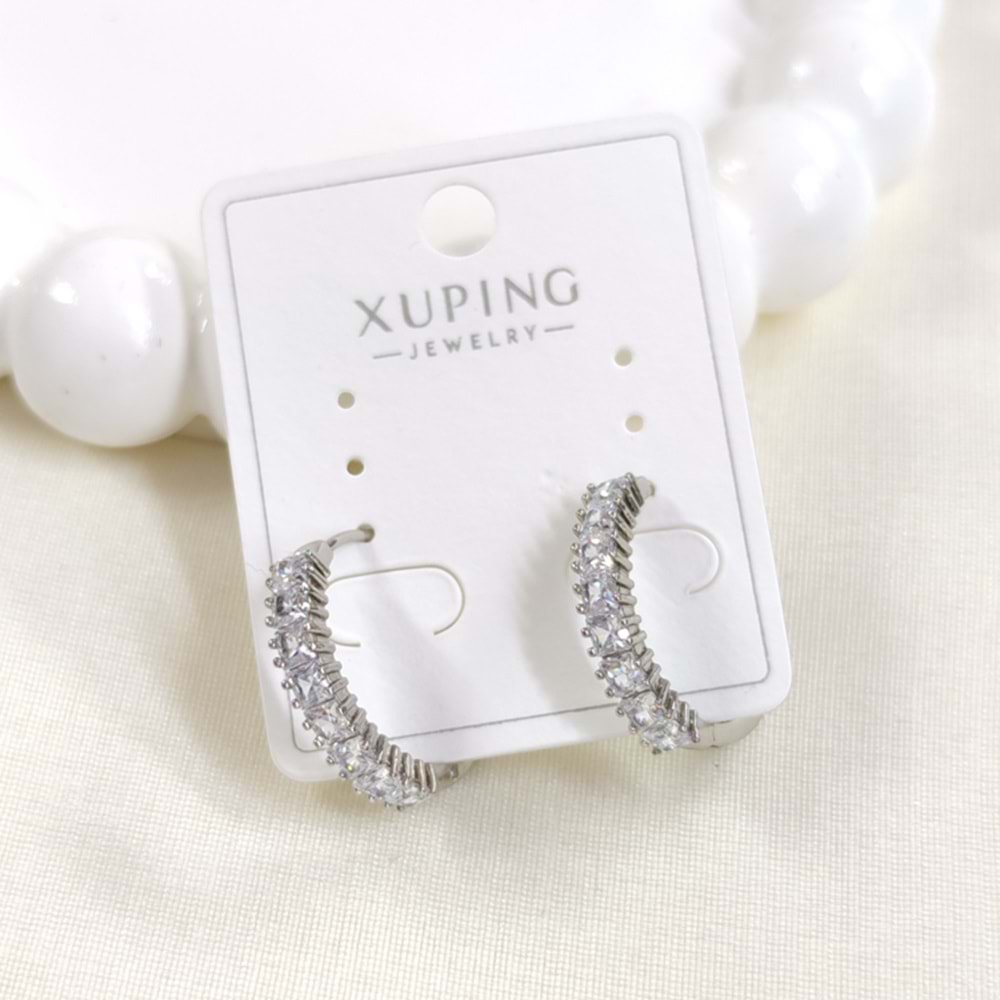 XUPING 20 MM BAGET SU YOLU HALKA KÜPE BEYAZ