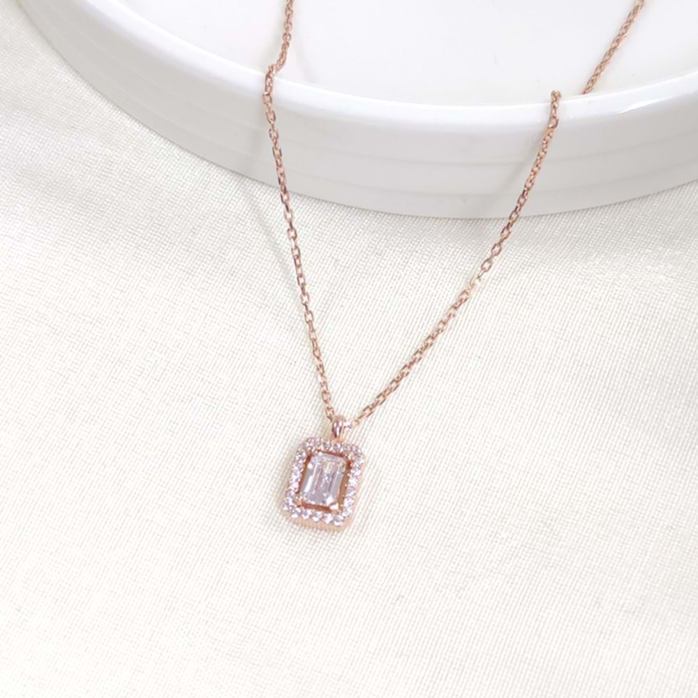 10 MM BAGET GÜMÜŞ KOLYE 40+5 CM