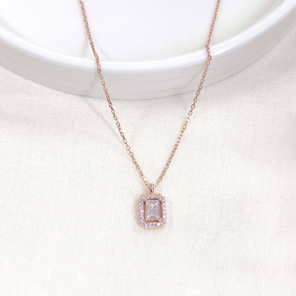 10 MM BAGET GÜMÜŞ KOLYE 40+5 CM