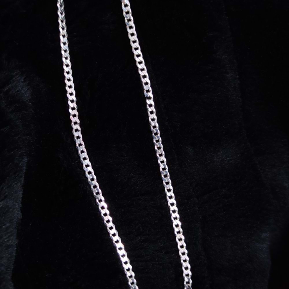 3,5 MM GURMET ERKEK GÜMÜŞ ZİNCİR KOLYE 65 CM