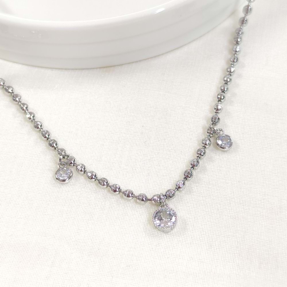 FULLYX 3,5 MM TOP ZİNCİRLİ KOLYE BEYAZ 45+5 CM