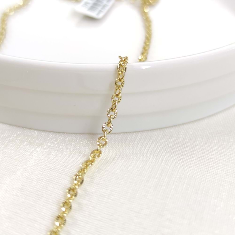 XUPING 2 MM LAZERLİ FORSE ZİNCİR 45 CM KOLYE GOLD