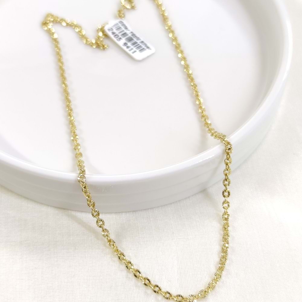 XUPING 2 MM LAZERLİ FORSE ZİNCİR 45 CM KOLYE GOLD