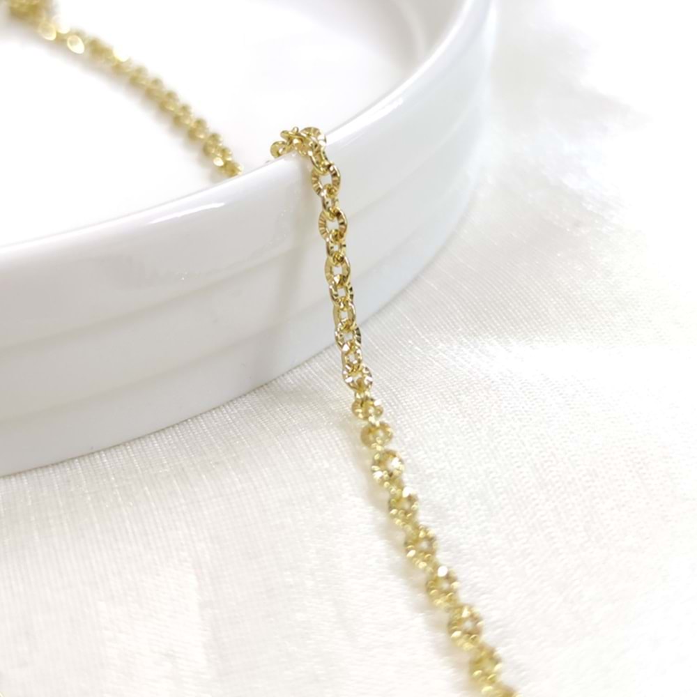 XUPING 2 MM LAZERLİ FORSE ZİNCİR 45 CM KOLYE GOLD