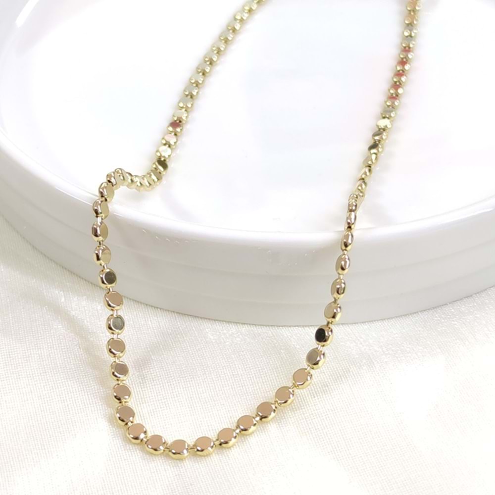 XUPING 3 MM EZME PUL ZİNCİR 50 CM KOLYE GOLD