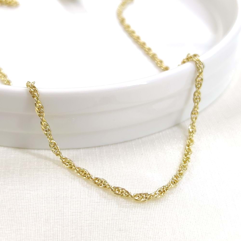 XUPING 2 MM SİNGAPUR ZİNCİR 45 CM KOLYE GOLD
