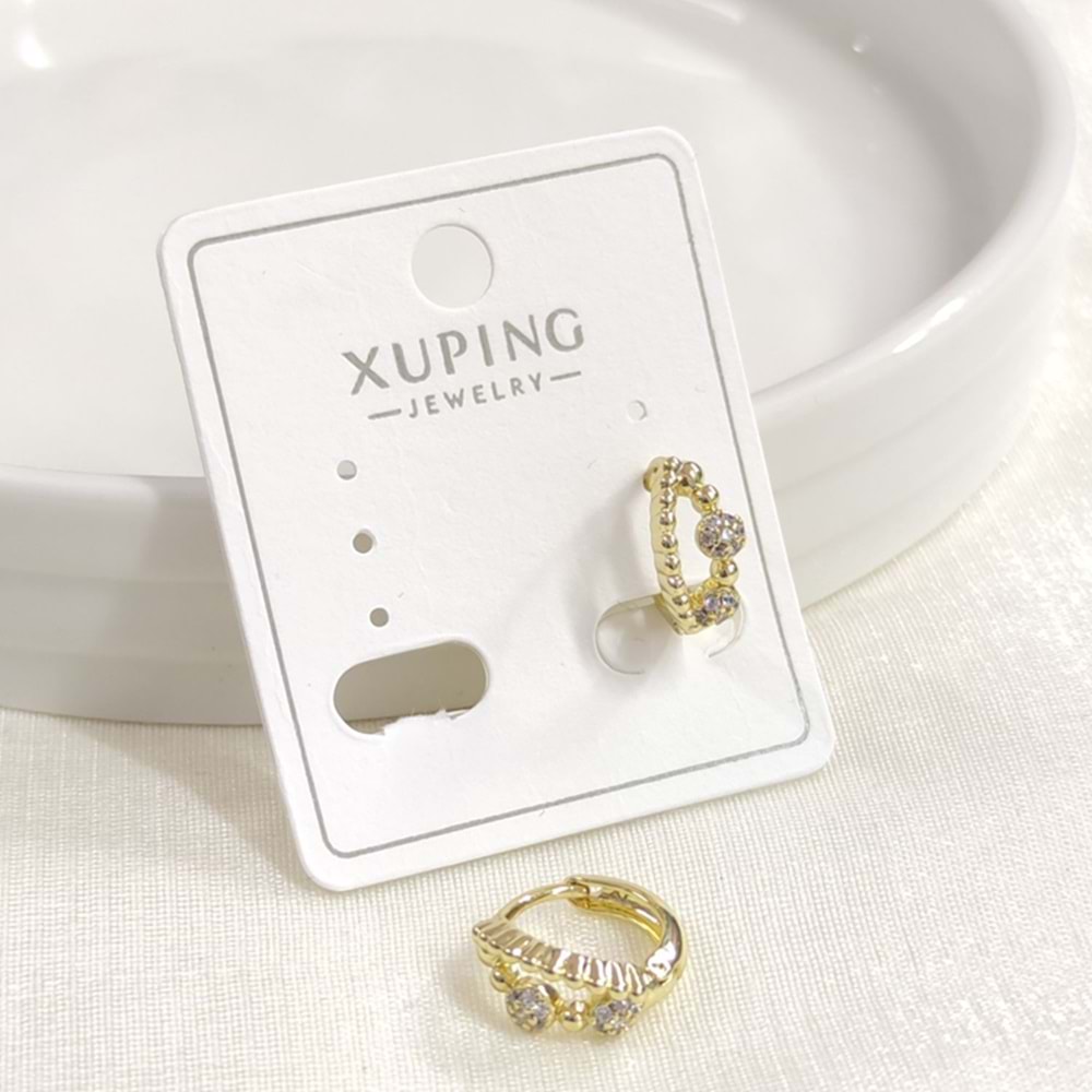XUPING 10 MM İKİ GÖRÜNÜMLÜ HALKA KÜPE GOLD