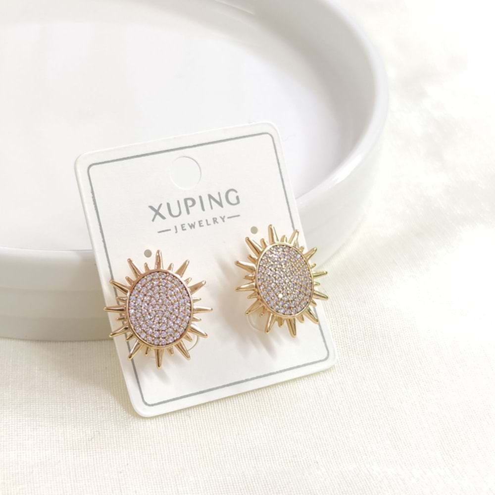 XUPING 20 MM TAŞLI GÜNEŞ HALKA J KÜPE ROSE