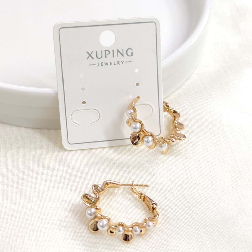 XUPING 20 MM İNCİLİ HALKA KÜPE ROSE