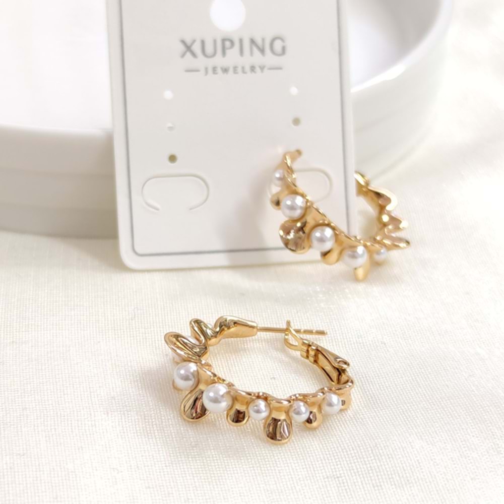 XUPING 20 MM İNCİLİ HALKA KÜPE ROSE