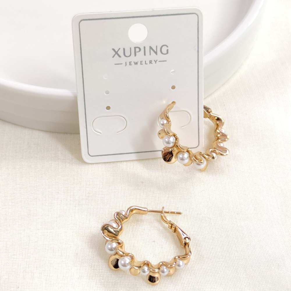 XUPING 20 MM İNCİLİ HALKA KÜPE ROSE