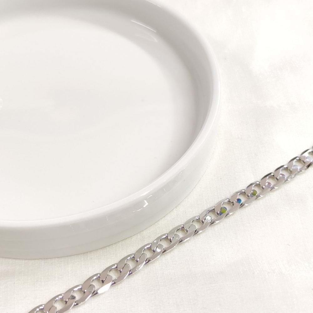 XUPING 6 MM YASSI GURMET BİLEKLİK BEYAZ 19 CM