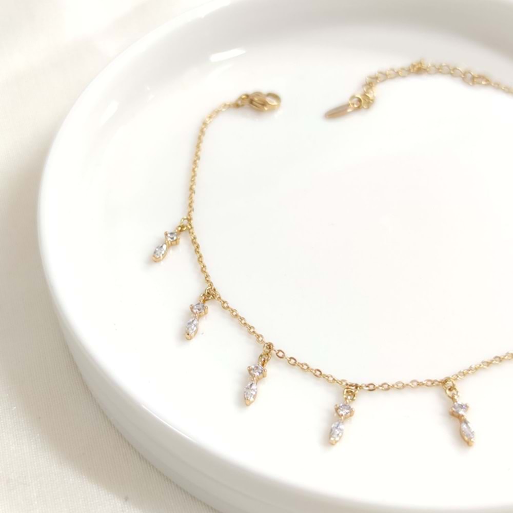 XUPING SALLANTILI TAŞLI HALHAL ROSE 22+5 CM