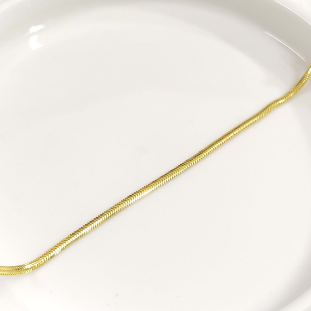 2,5 MM YASSI GÜMÜŞ BİLEKLİK - ALTIN SARI