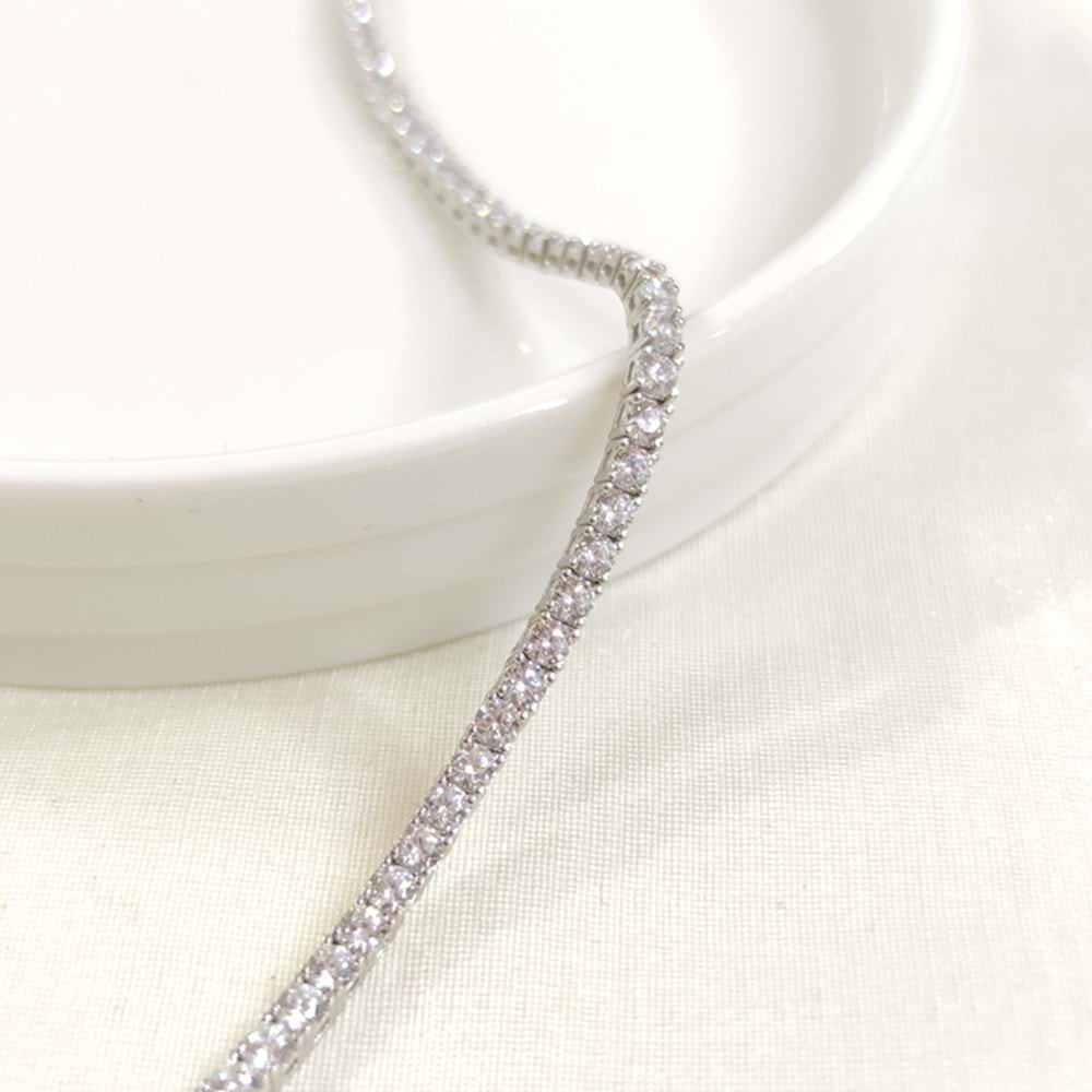 İTHAL 3 MM SU YOLU GÜMÜŞ BİLEKLİK 19 CM