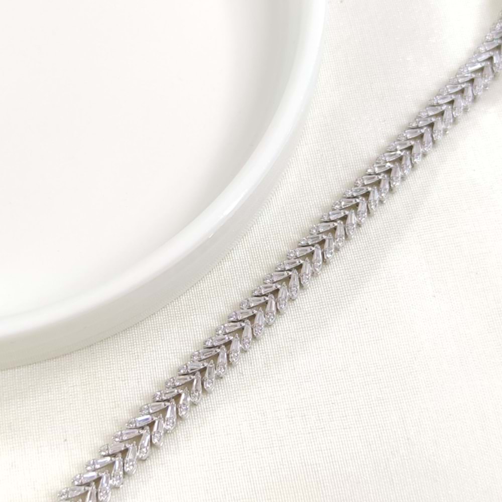 İTHAL 7 MM BAŞAK SU YOLU GÜMÜŞ BİLEKLİK 18 CM