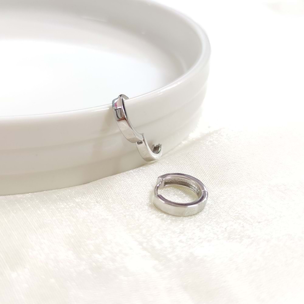 İTHAL 10 MM DESENLİ GÜMÜŞ HALKA KÜPE