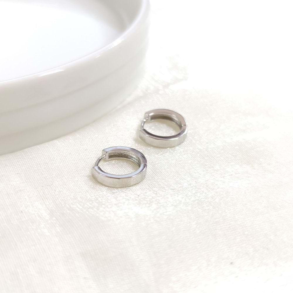 İTHAL 10 MM DESENLİ GÜMÜŞ HALKA KÜPE