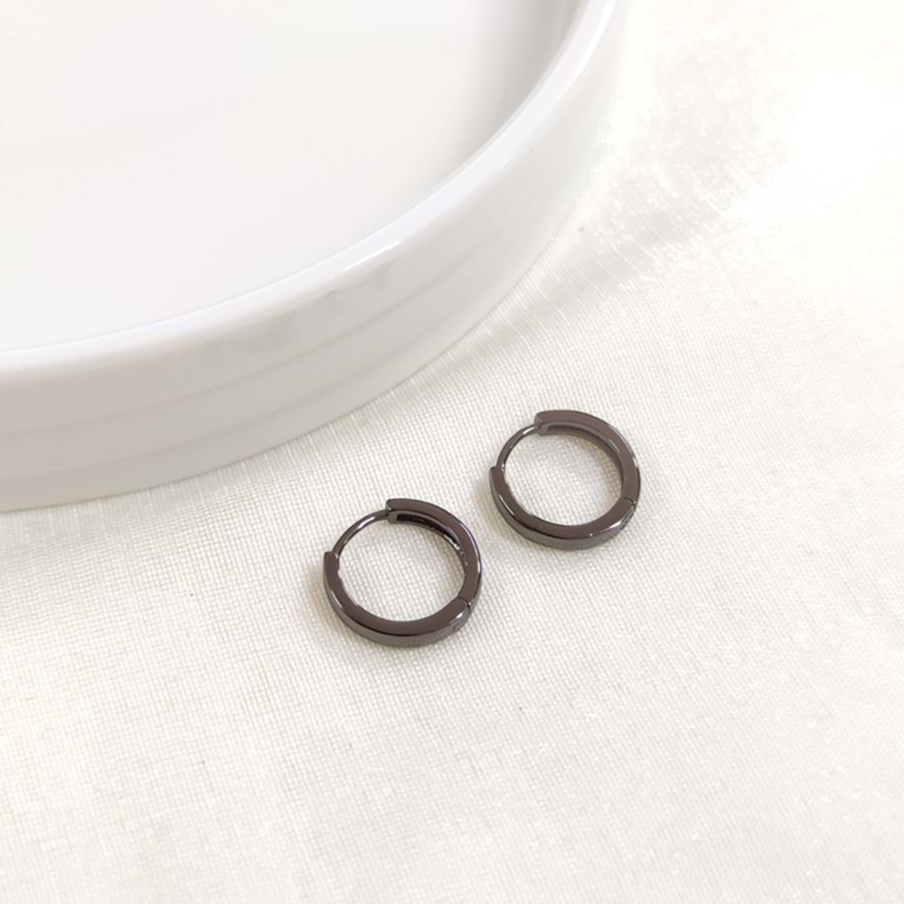 İTHAL 11 MM DÜZ OKSİTLİ GÜMÜŞ HALKA KÜPE