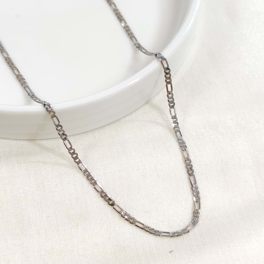 XUPING 2 MM FİGARO ZİNCİR KOLYE 55 CM BEYAZ