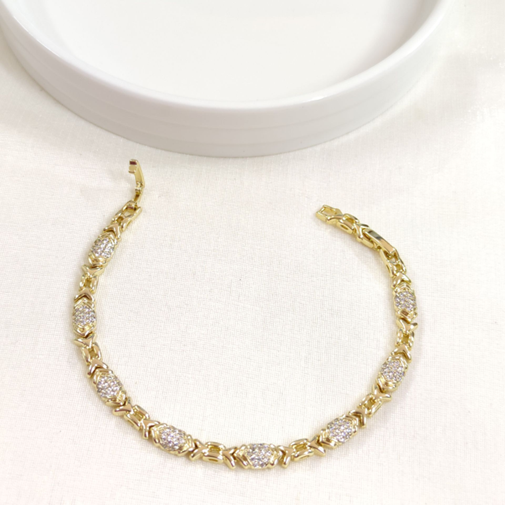 XUPING TAŞ DETAYLI BİLEKLİK GOLD 17+2 CM