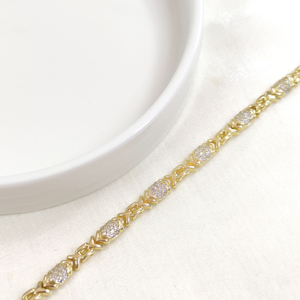 XUPING TAŞ DETAYLI BİLEKLİK GOLD 17+2 CM
