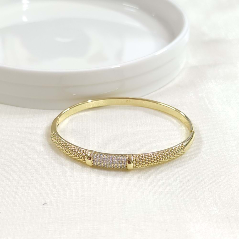 XUPING TAŞ DETAYLI ÇITIR BİLEZİK GOLD 6 CM